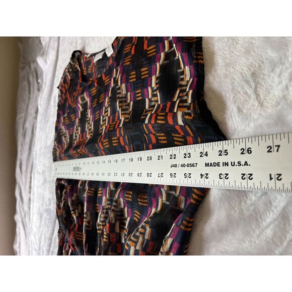 Liz Claiborne Wowmens Plus Size 1X Sheer Printed Peplum Blouse Top Lightweight - Picture 6 of 9